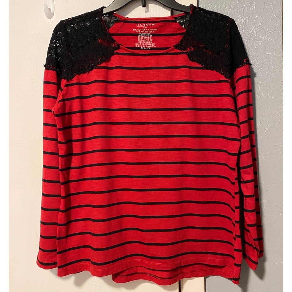 Hannah Red Long Sleeve Tee